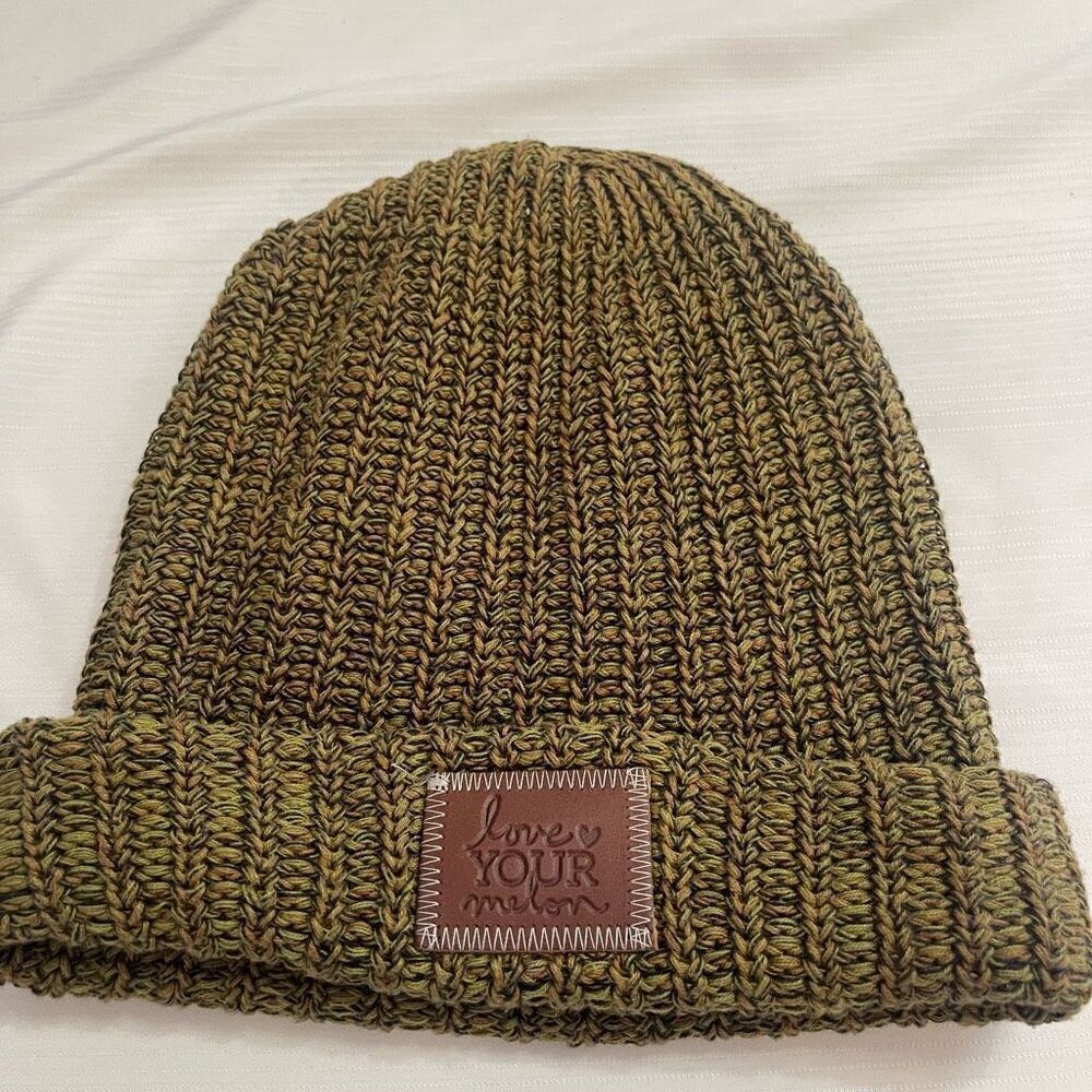 Love Your Melon Green Brown Beanie Hat